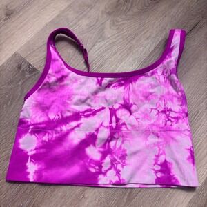 PINK Victorias Secret Seamless Tie Dye Sports Bra Purple Pink Adjustable Straps